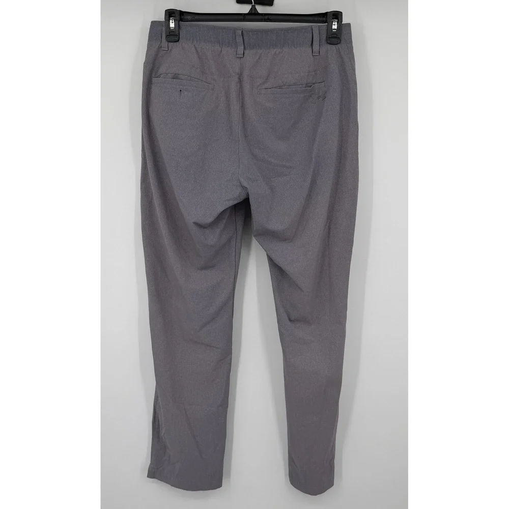 Under Armour Mens Gray Textured Golf Pants Flat Front Performance Trousers 34x32